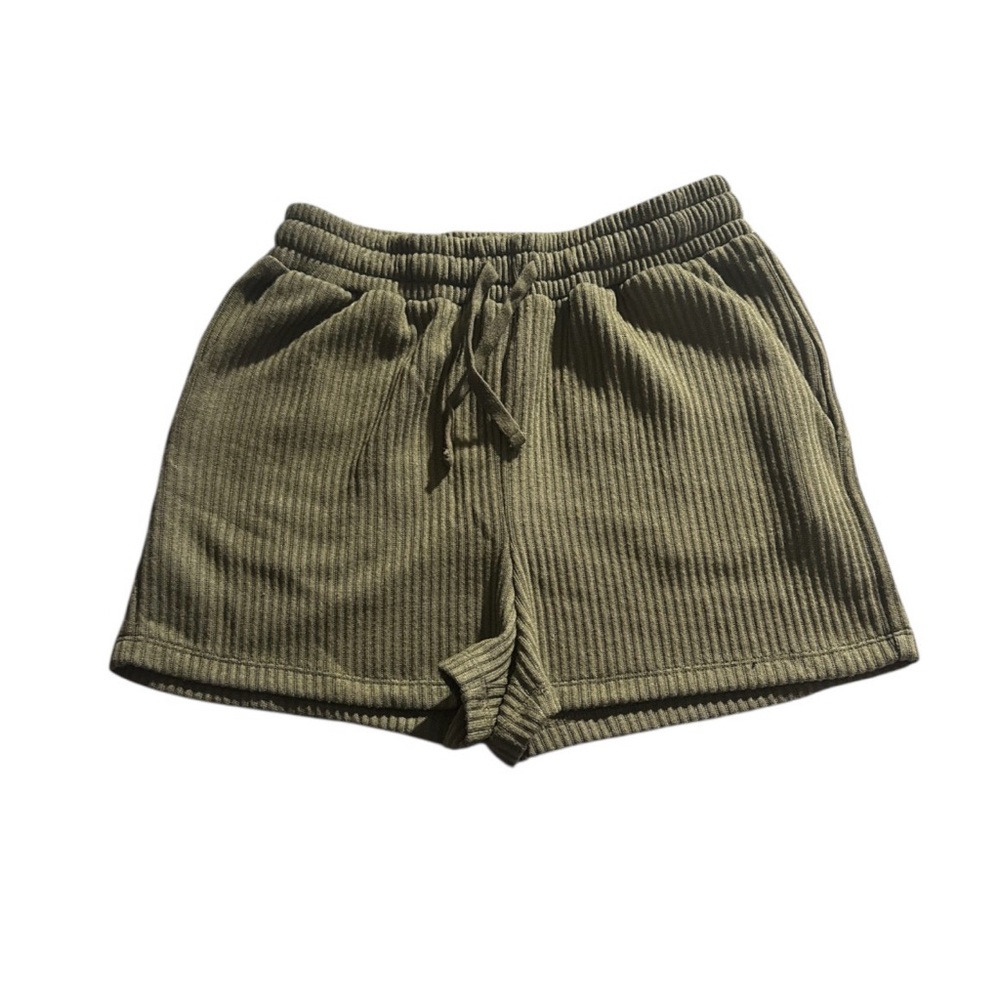 OAK + FORT Ribbed Knit Moss Short Sz XS